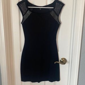 Black dress with embellished shoulders